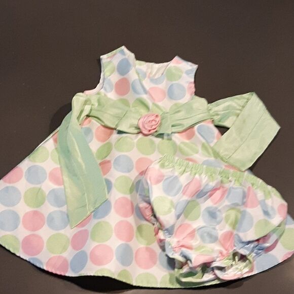 George White with Pastel Polka-dot Dress with Bottoms - Picture 1 of 11